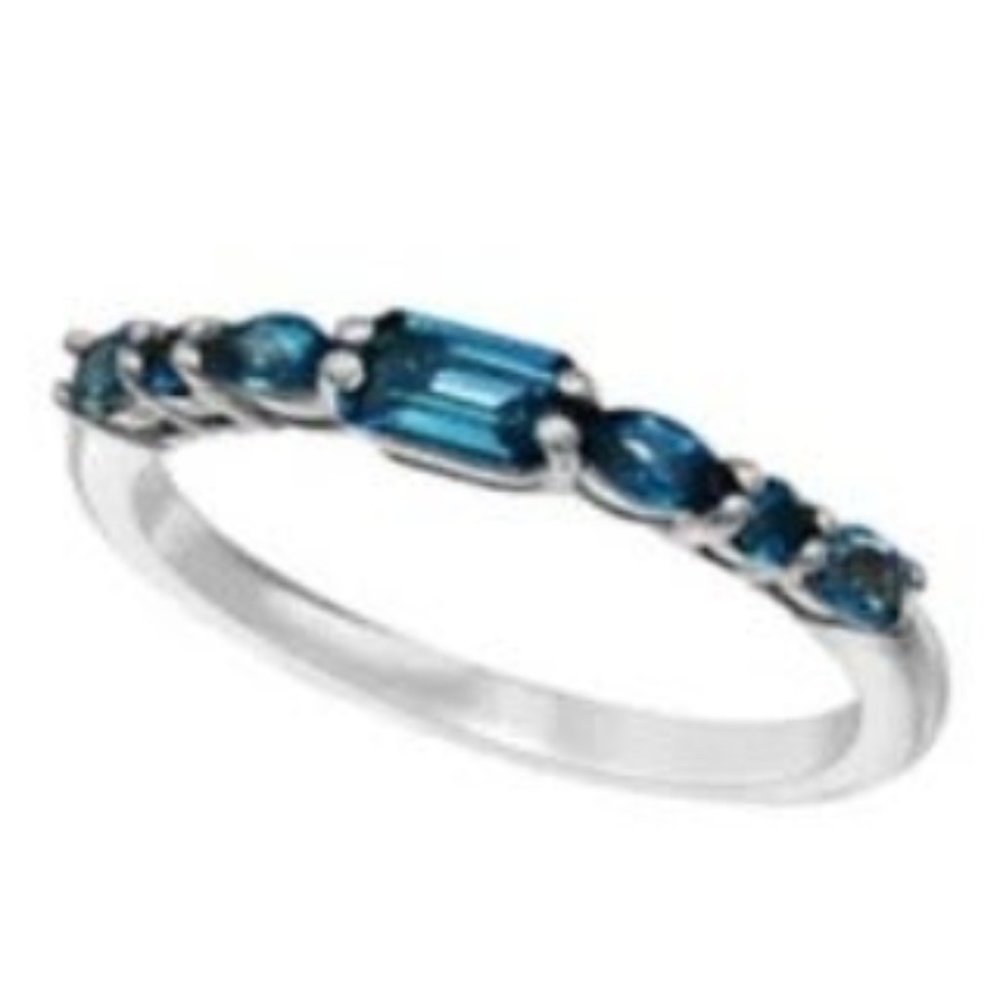 3/4 ct. t.w. Swiss Blue Topaz Ring in Sterling Silver- NWT
